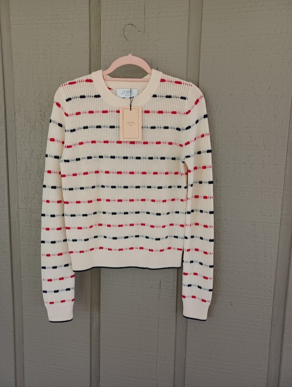 LA Ligne Dash Wool Sweater Size S Women Preppy Long Sleeve Pullover Crew Neck
